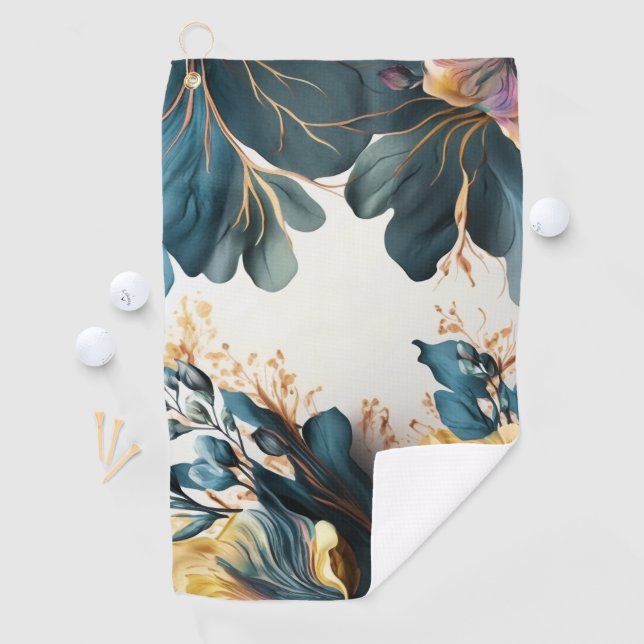 Serviette De Golf Belle aquarelle fleurie (En situation)
