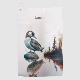 Serviette De Golf belle laine sur une roche en aquarelle