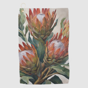 Serviette De Golf Belles fleurs de Protea d'Afrique du Sud