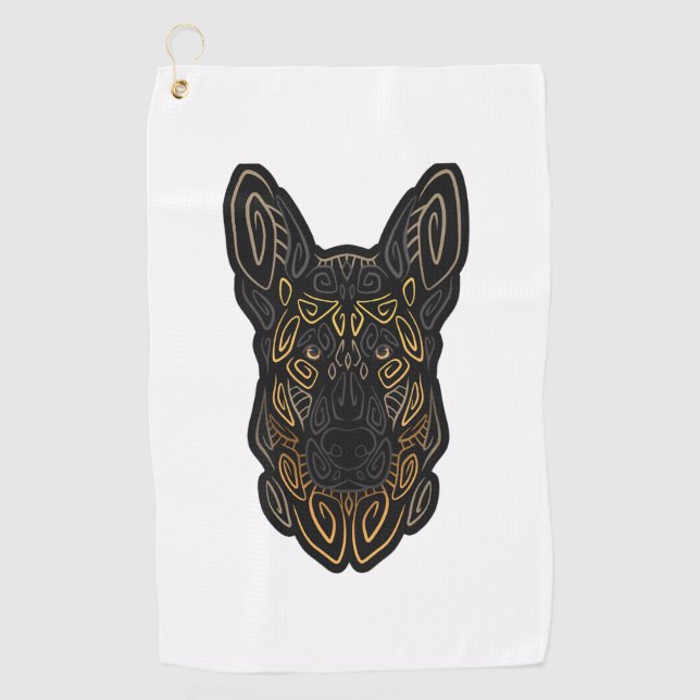 Serviette De Golf berger allemand design berger allemand cadeaux ber (Devant)