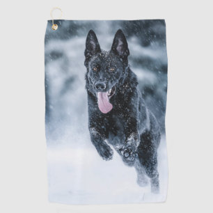 Serviette De Golf Berger allemand noir dans la couverture de duvet d