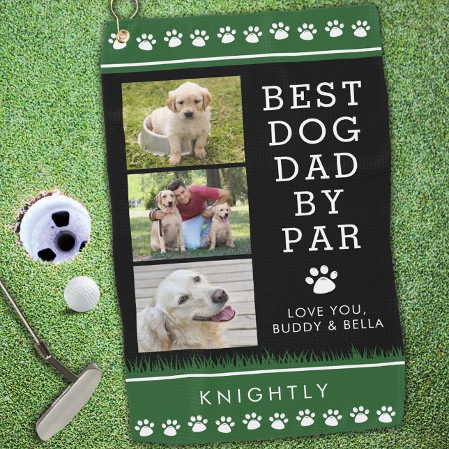 Serviette De Golf BEST CHIEN DAD BY PAR PAR 3 Empreintes de pattes p (Créateur téléchargé)