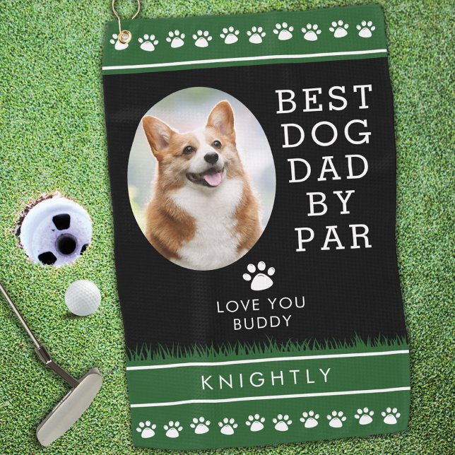 Serviette De Golf BEST CHIEN DAD BY PAR PAR Empreintes de pattes pho (Créateur téléchargé)