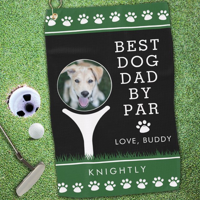Serviette De Golf BEST CHIEN DAD BY PAR PAR Empreintes de pattes pho (Créateur téléchargé)