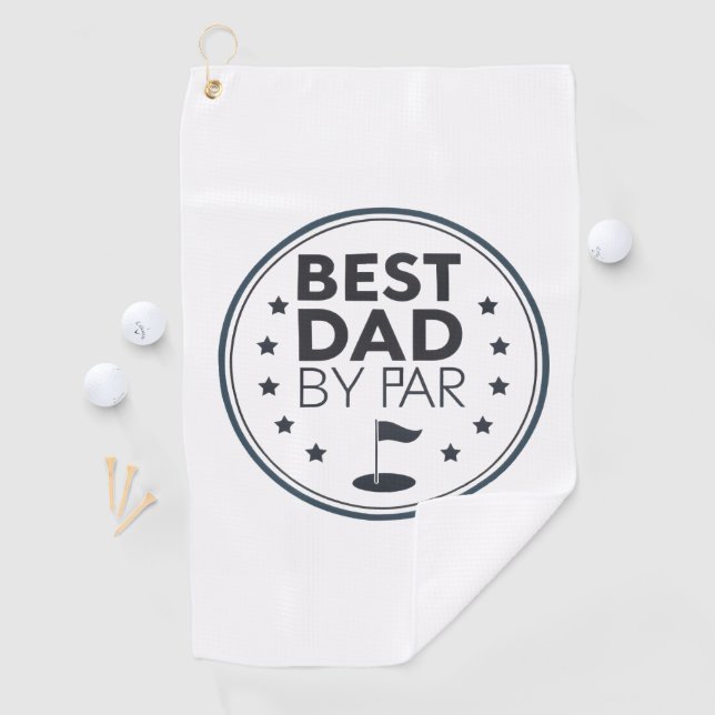 Serviette De Golf Best Dad By Par Golf Badge Design (En situation)