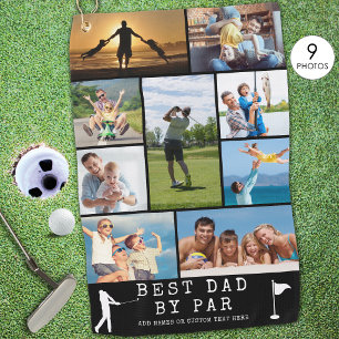 Serviette De Golf BEST DAD BY PAR PAR 9 Collage photo Personnalisé