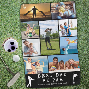 Serviette De Golf BEST DAD BY PAR PAR 9 Collage photo Personnalisé