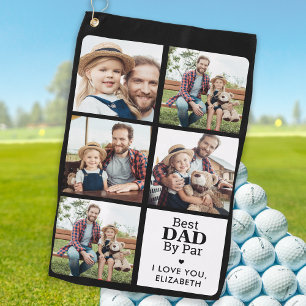 Serviette De Golf Best DAD By Par - Personnalisé 5 Photo Collage