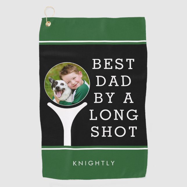 Serviette De Golf BEST DAD PAR UNE LONGUE PHOTO Personnalisée (Devant)