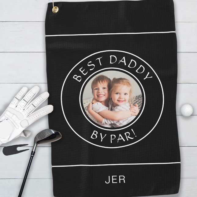 Serviette De Golf Best Daddy Par Par Golfer Photo Cute Noir Blanc (Best Daddy By Par Golfer Photo Cute Black White Golf Towel)