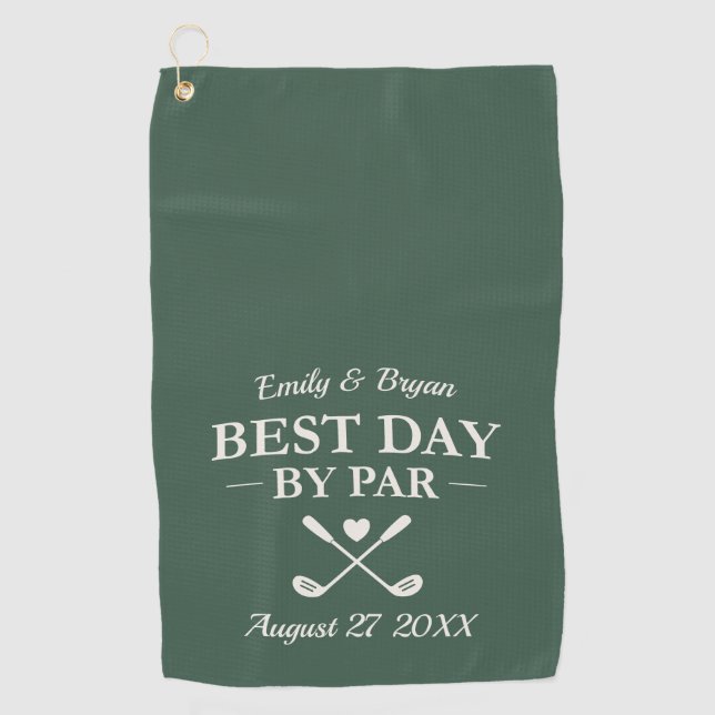 Serviette De Golf Best Day by Par Modern Personalized Wedding (Devant)