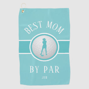 Serviette De Golf Best Mom By Par Golf Quote Monogramme Turquoise Gr