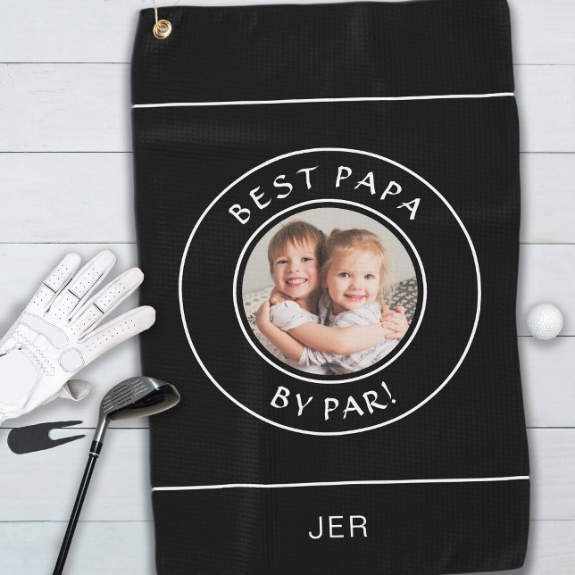 Serviette De Golf Best Papa By Par Par Golfer Modern Custom Photo Bl (Créateur téléchargé)
