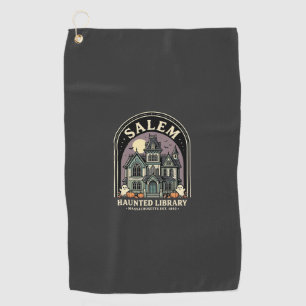 Serviette De Golf Bibliothèque ensorcelée de Salem Halloween Design_