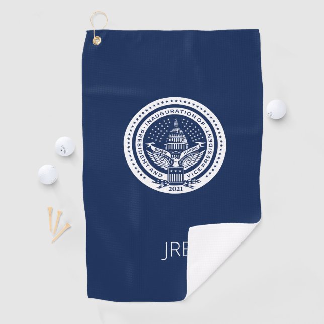 Serviette De Golf Biden Harris Inauguration Présidentielle Monogramm (En situation)
