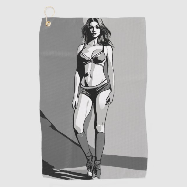 Serviette De Golf Bikini Girl (Devant)