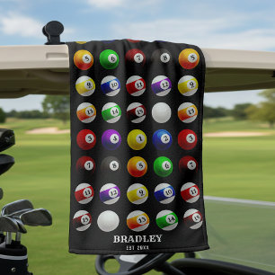 Serviette De Golf Billard billard billard Motif noir