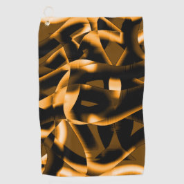 Serviette De Golf Bizarre mélange de rubans brûlés, couleur orange