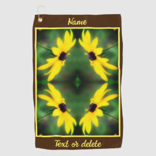 Serviette De Golf Black Eyed Susan Daisy Abstrait Personnalisé