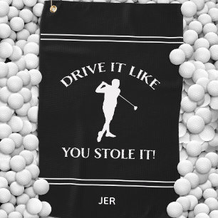 Serviette De Golf Black Funny Golfer Humour Pour Lui Monogramme Spor