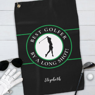 Serviette De Golf Black Green Meilleur Golfeur Par Un Pro Long Shot