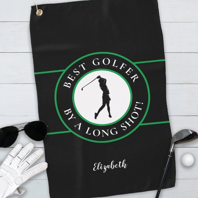 Serviette De Golf Black Green Meilleur Golfeur Par Un Pro Long Shot  (Créateur téléchargé)