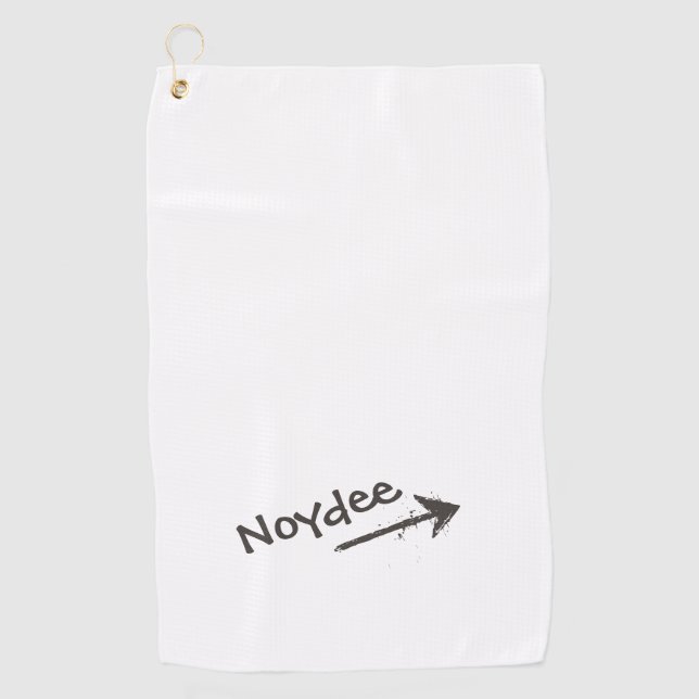 Serviette De Golf Black Lettering and Arrow on your (Devant)