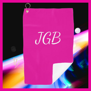Serviette De Golf Blanc rose monogramme ou choisir un Arrière - plan