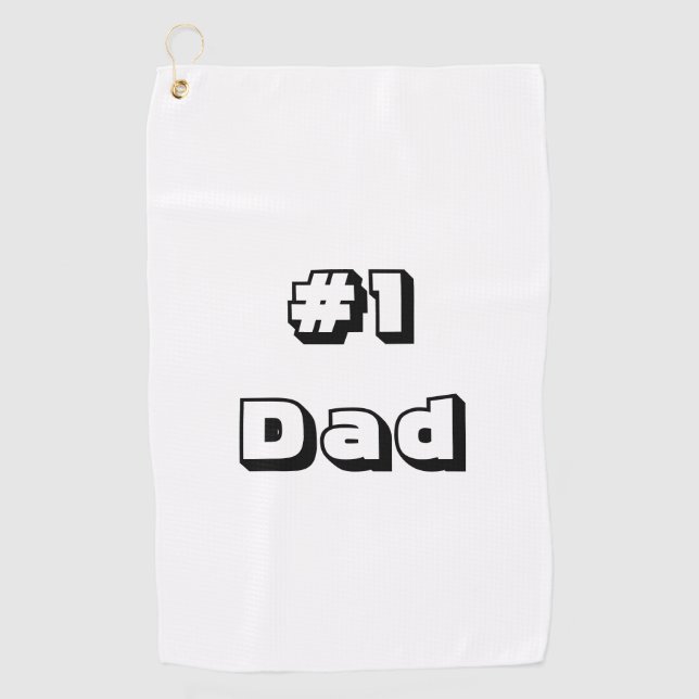 Serviette de golf Blanc Serviette de golf #1 Papa (Devant)