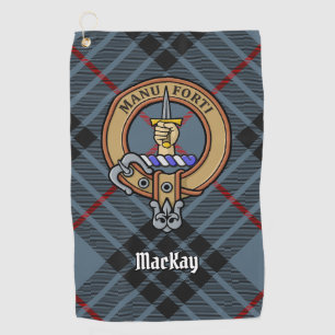 Serviette De Golf Blason du clan MacKay sur tartan bleu