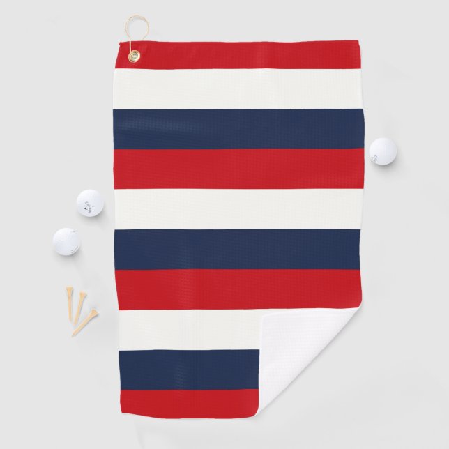 Serviette De Golf Bleu blanc rouge (En situation)