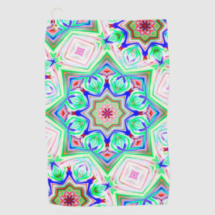 Serviette De Golf Bleu et rouge huit points étoile kaléidoscope