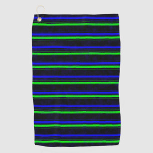 Serviette De Golf Bleu Noir Grandes Vertes