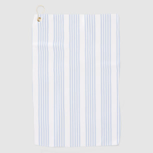 Serviette De Golf Bleu pâle et blanc cinq bandes motif