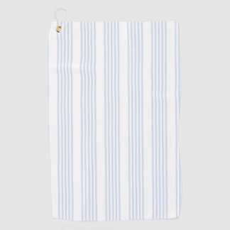 Serviette De Golf Bleu pâle et blanc cinq bandes motif