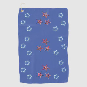 Serviette De Golf Bleu rouge quatrième étoile de juillet