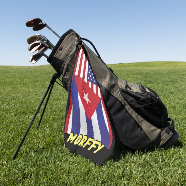 Serviette De Golf Blk3X : Monogram Cubain / American Flag Golf Towel (Vert)