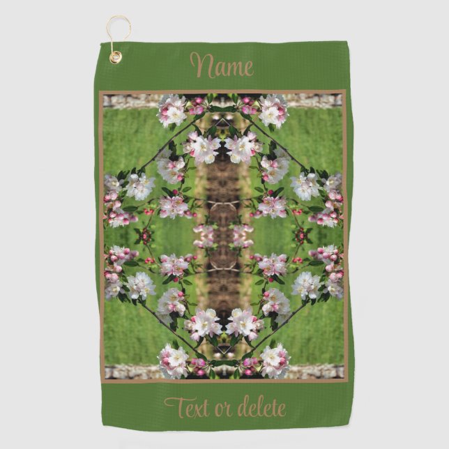 Serviette De Golf Blossoms blancs rose printemps Abstraits personnal (Devant)