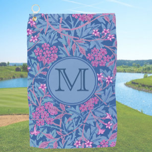 Serviette De Golf Blue Floral William Morris Custom Initial Ladies