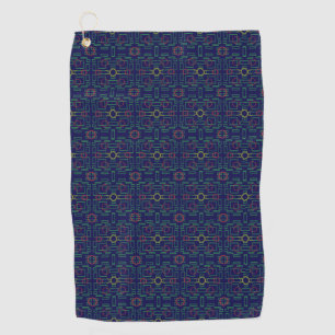 Serviette de golf Blue Geometry Shuffle