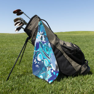 Serviette De Golf Blue Sea bulles Art Abstrait