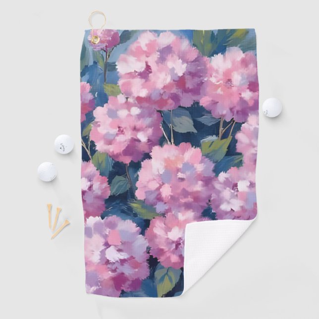 Serviette De Golf Blush Pink Hydrangeas Floral (En situation)