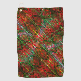 Serviette De Golf Bois rouges, lignes bleues et zigzag ?