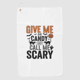 Serviette De Golf Bonbons d'Halloween ou Appelez-moi Épouvantable Gr