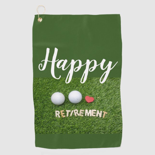 Serviette De Golf Bonne retraite au golfeur avec balle de golf (Devant)
