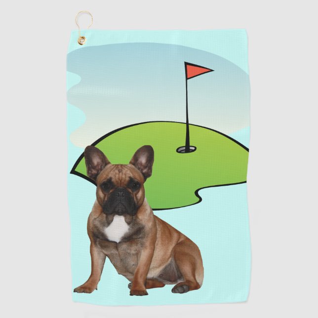 Serviette de golf bouledogue français (Devant)