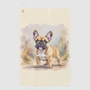 Serviette De Golf Bouledogue Français Brun Fauve Mignon Chien French