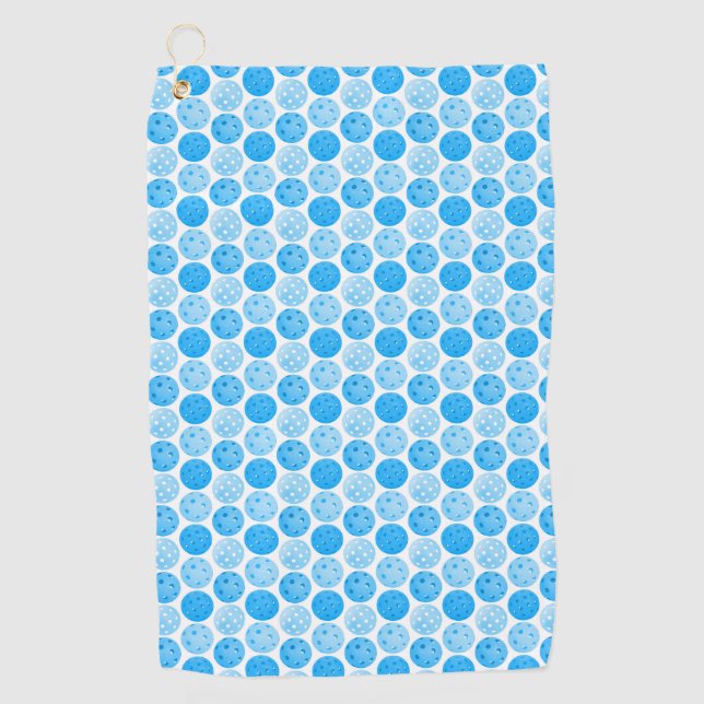 Serviette De Golf Boules de Pickleball - Boules de Pickleball Bleues (Devant)