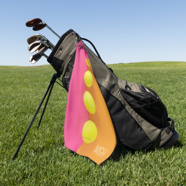 Serviette De Golf Boules de tennis Monogramme personnalisées (Vert)