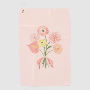 Serviette De Golf Bouquet floral d'aquarelle préppie